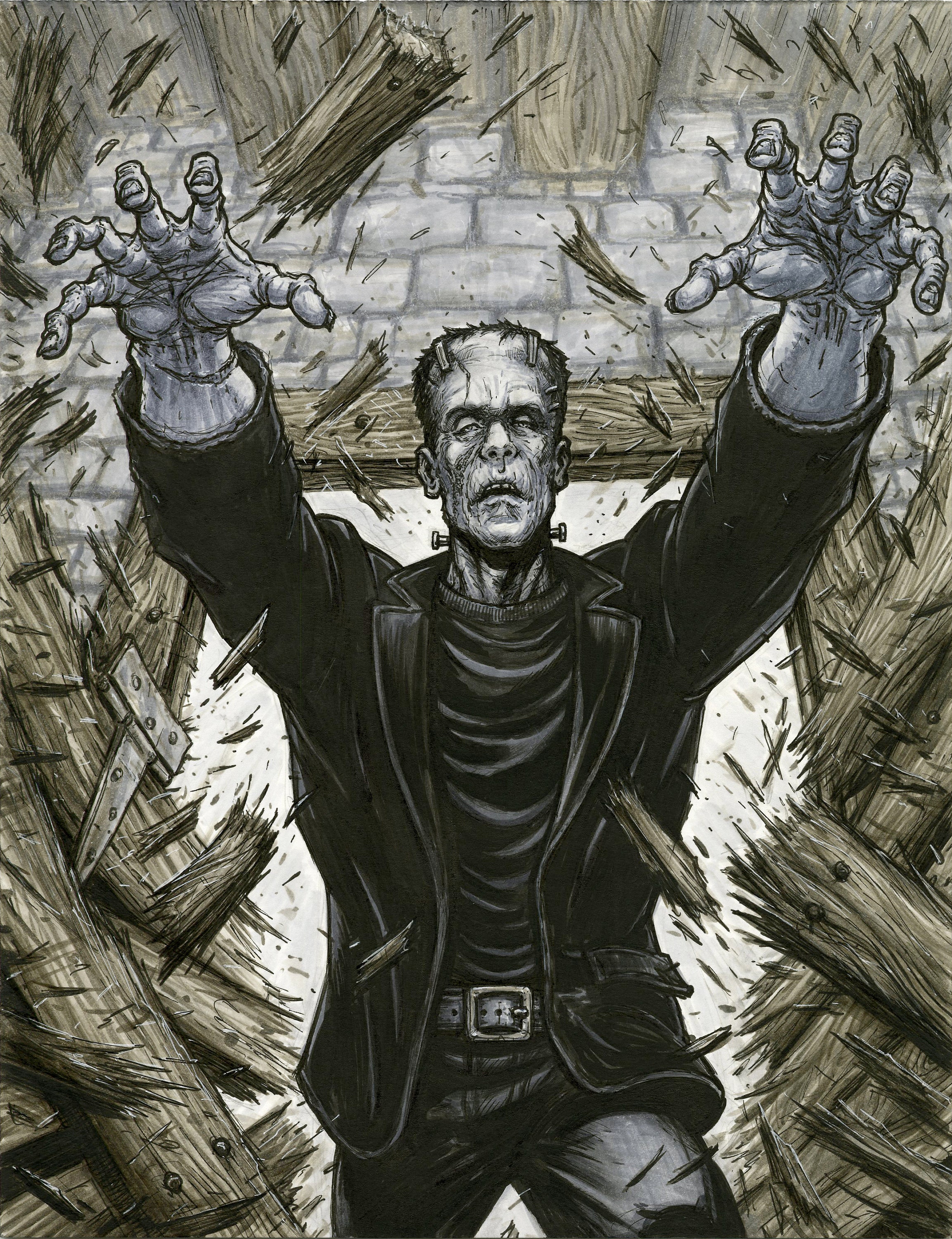 frankenstein monster drawing