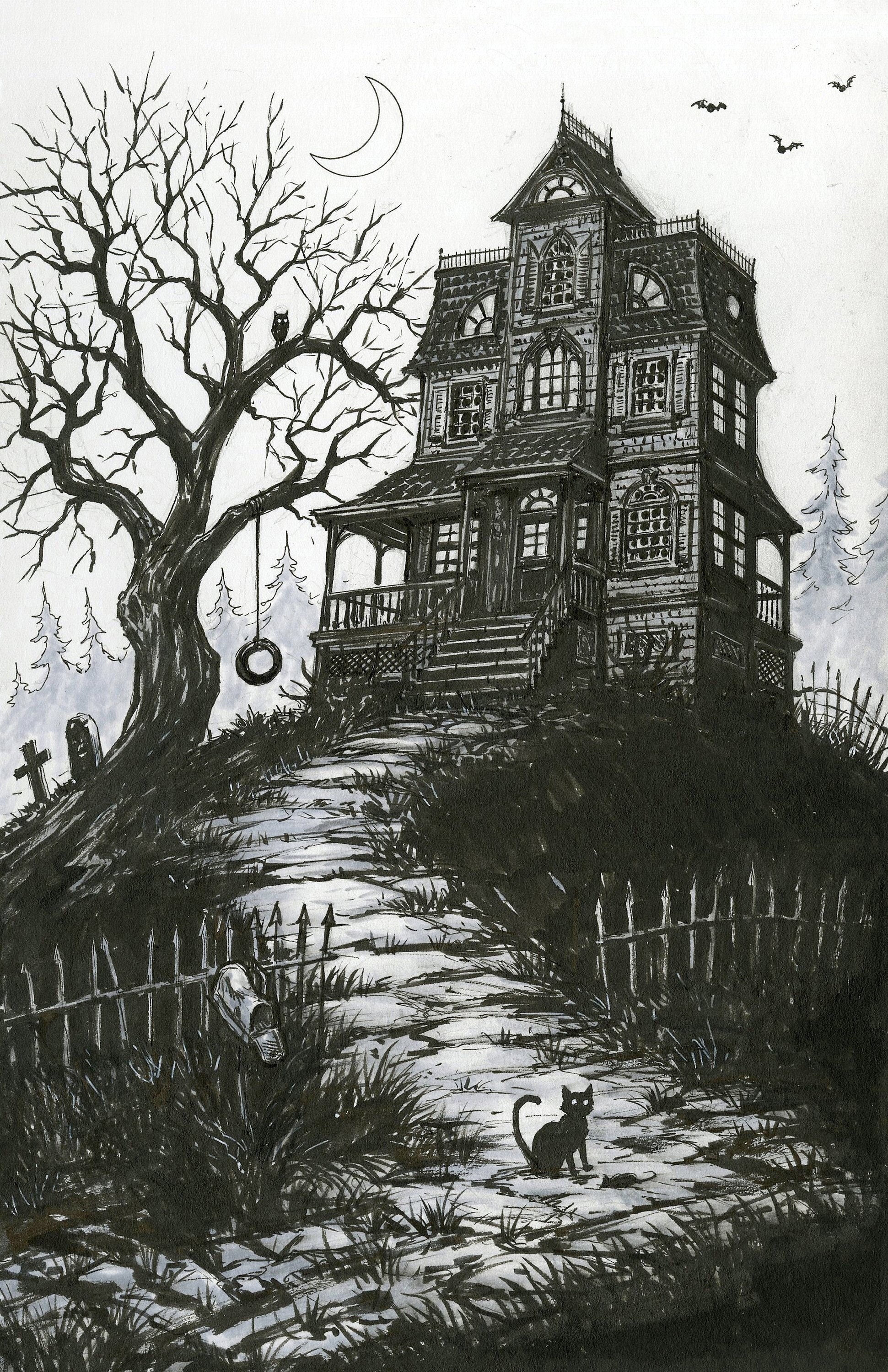 Haunted Castle Drawing haunted-castle-drawing