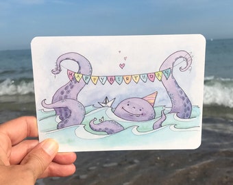 Postcard "Garland Octopus"