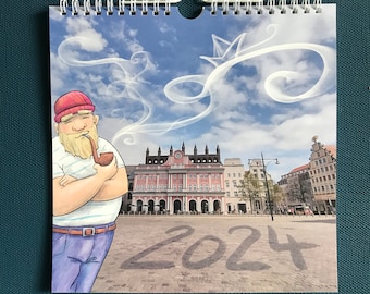 Calendar 2024, 210 mm "Mermaid greeting from Rostock and Warnemünde"