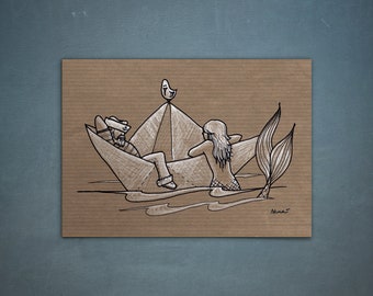 Postcard "Paperboat"