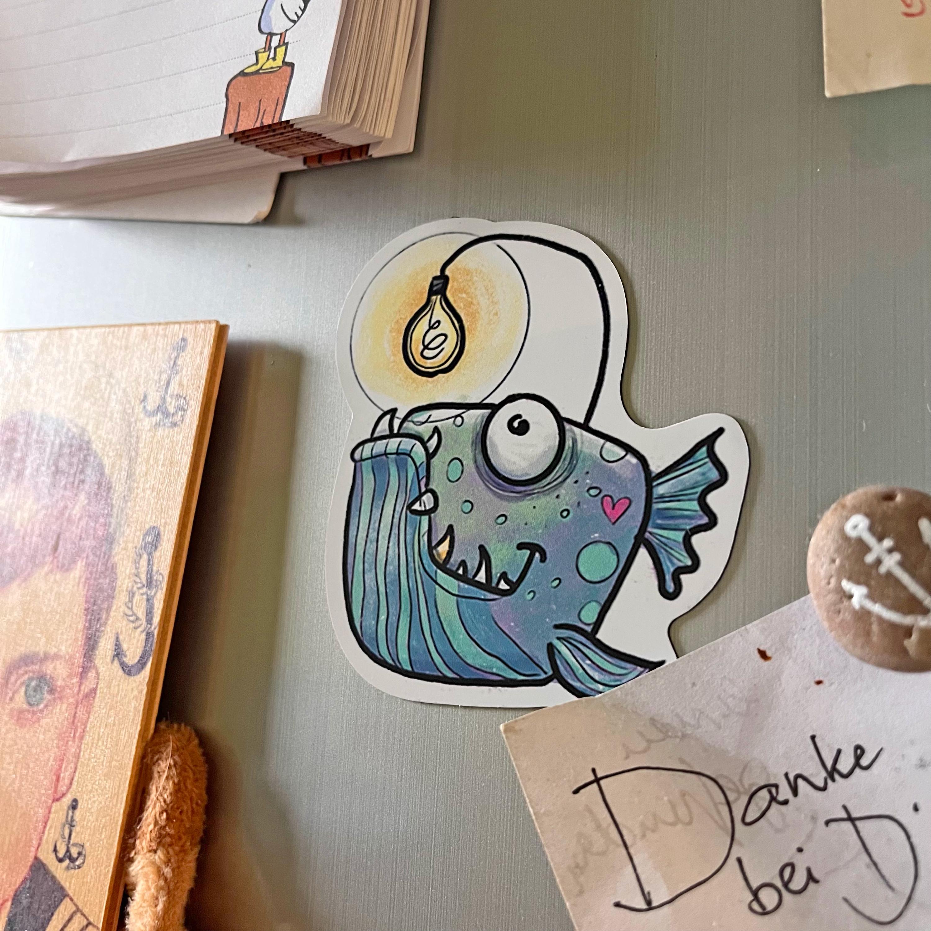 Lanternfish fridge magnet 70 x 74 mm
