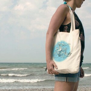 Cloth bag Excursion Screen Printing Illustration Mermaid and sailor image 3
