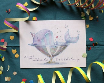 Postcard "Champagne Whale"