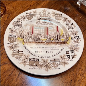 Canada Centennial Collectible Plate 1867-1967 by Wood & Sons England, a Vintage Rare Find