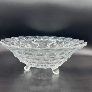 Fostoria 7inch by2 inch tall 3 Toed Footed Bowl American Clear model 2056