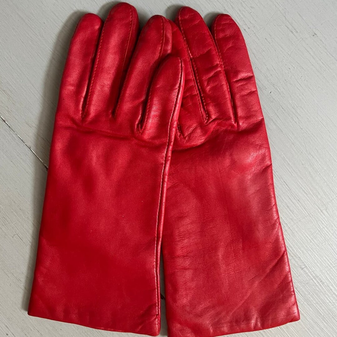 THE OUTSIDER Red Leather Gloves (WOMENS)