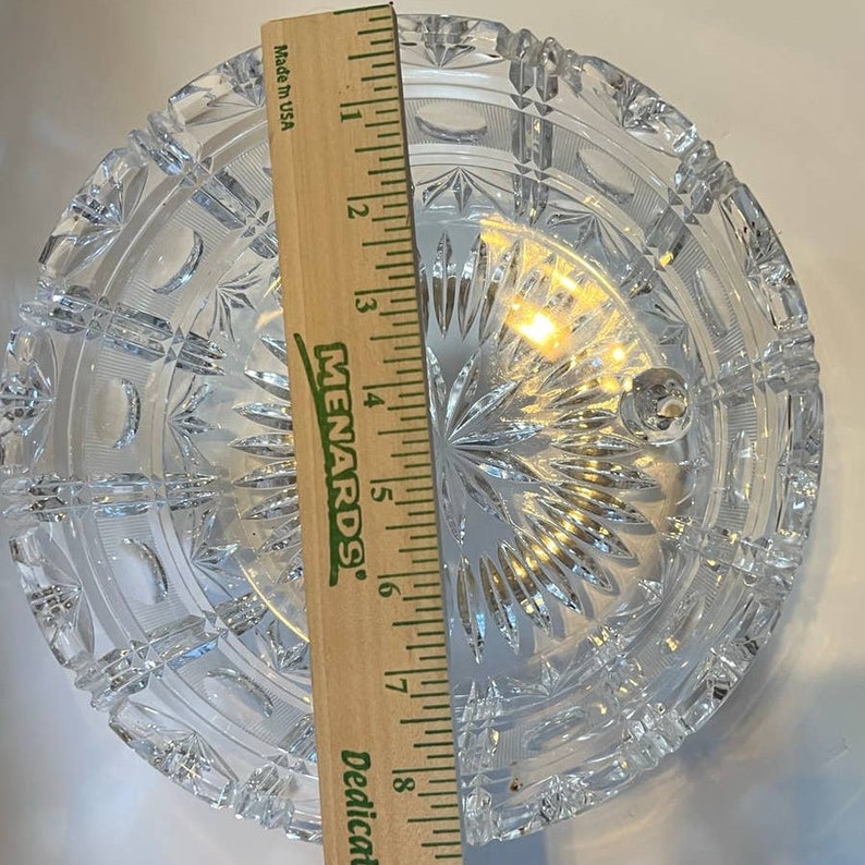 Vintage Lead Crystal Cut Glass Serving Bowl With Three Feet Etsy