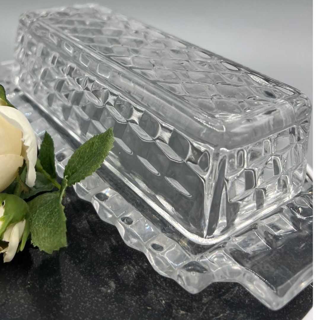 Fostoria Glass Clear American Pattern Cubist Pattern 2056 Covered Qtr ...