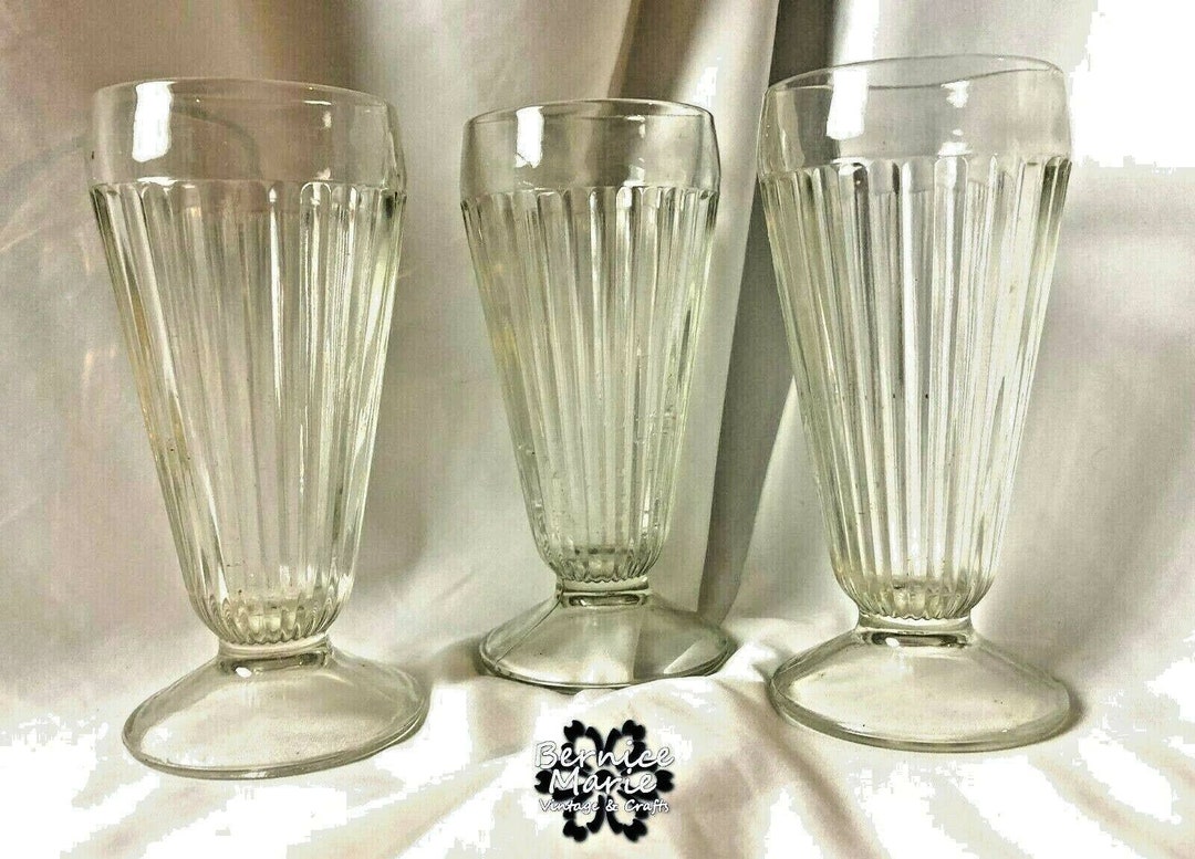 Old Fashioned Soda Fountain Glasses by Glass Company Etsy