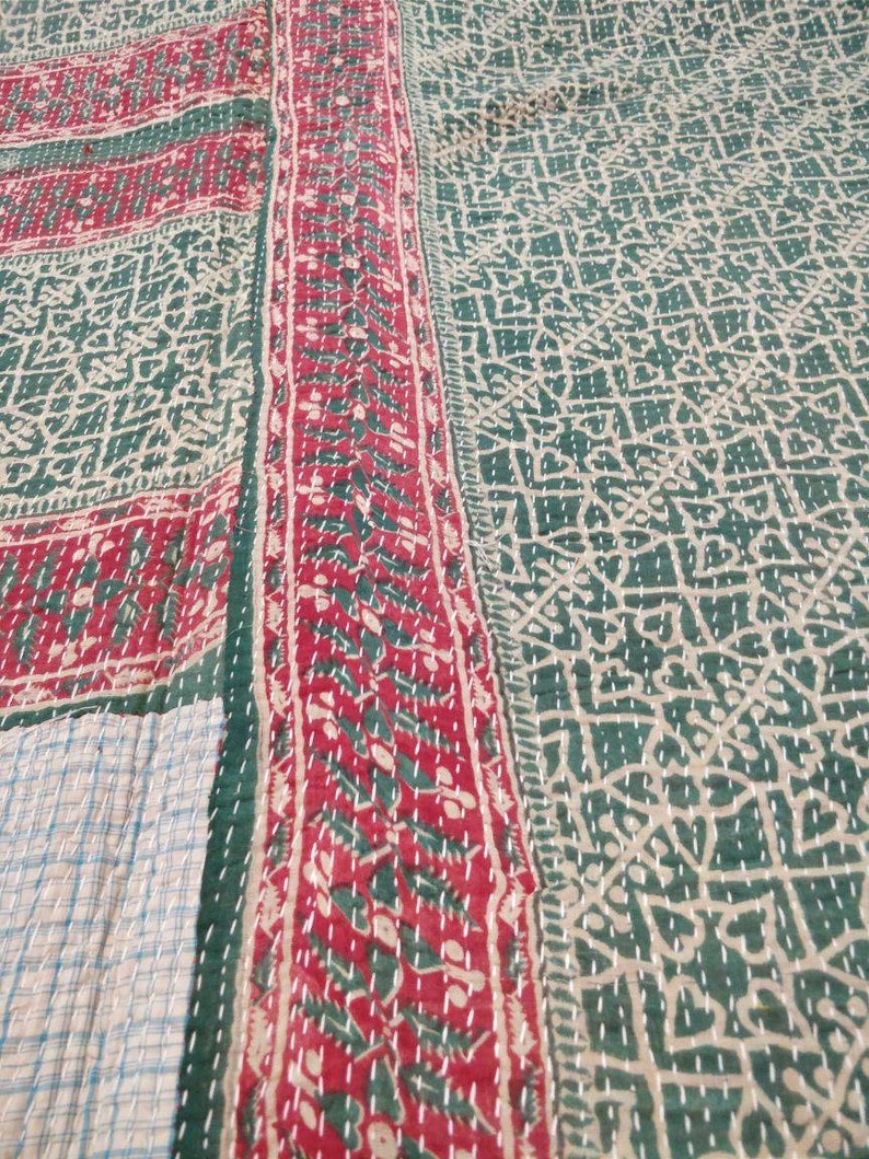 Kantha Quilt Best Quality Patchwork Twin Size Kantha Quilt Etsy