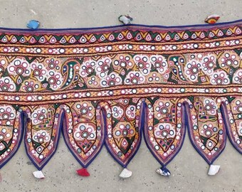 Vintage Toran Decor: Indian Temple decor Tribal Door hanging, Window Bohemian Van decor Banjara Wall hanging Boho Home decoration TR- 108