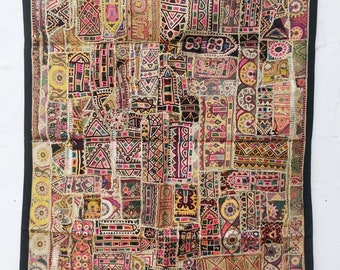 Banjara wall hanging Antique Kutchi Rabari hand embroidered patch work Tapestry Banjara christmas Boho Decoration WH- 40/60- 777