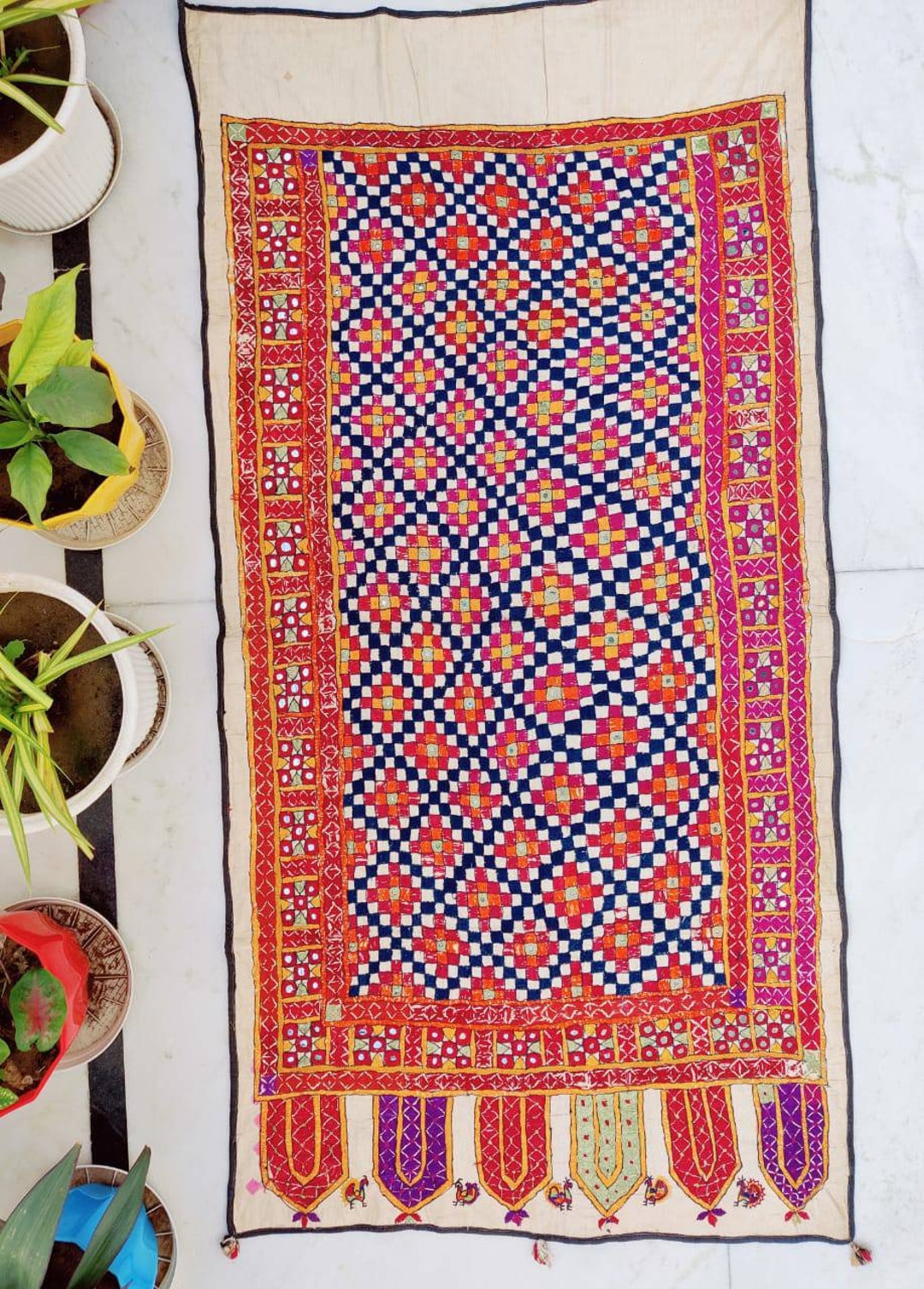 Vintage Boho Ahir Banjara Tapestry Hand Embroidered Tapestry Etsy