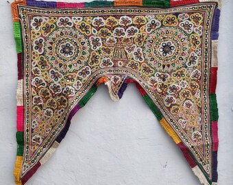 Ethnic Toran Doorway decor Ahir Banjara embroidery entryway decor Tribal entryway embroidery hanging mirror embroidery Valence