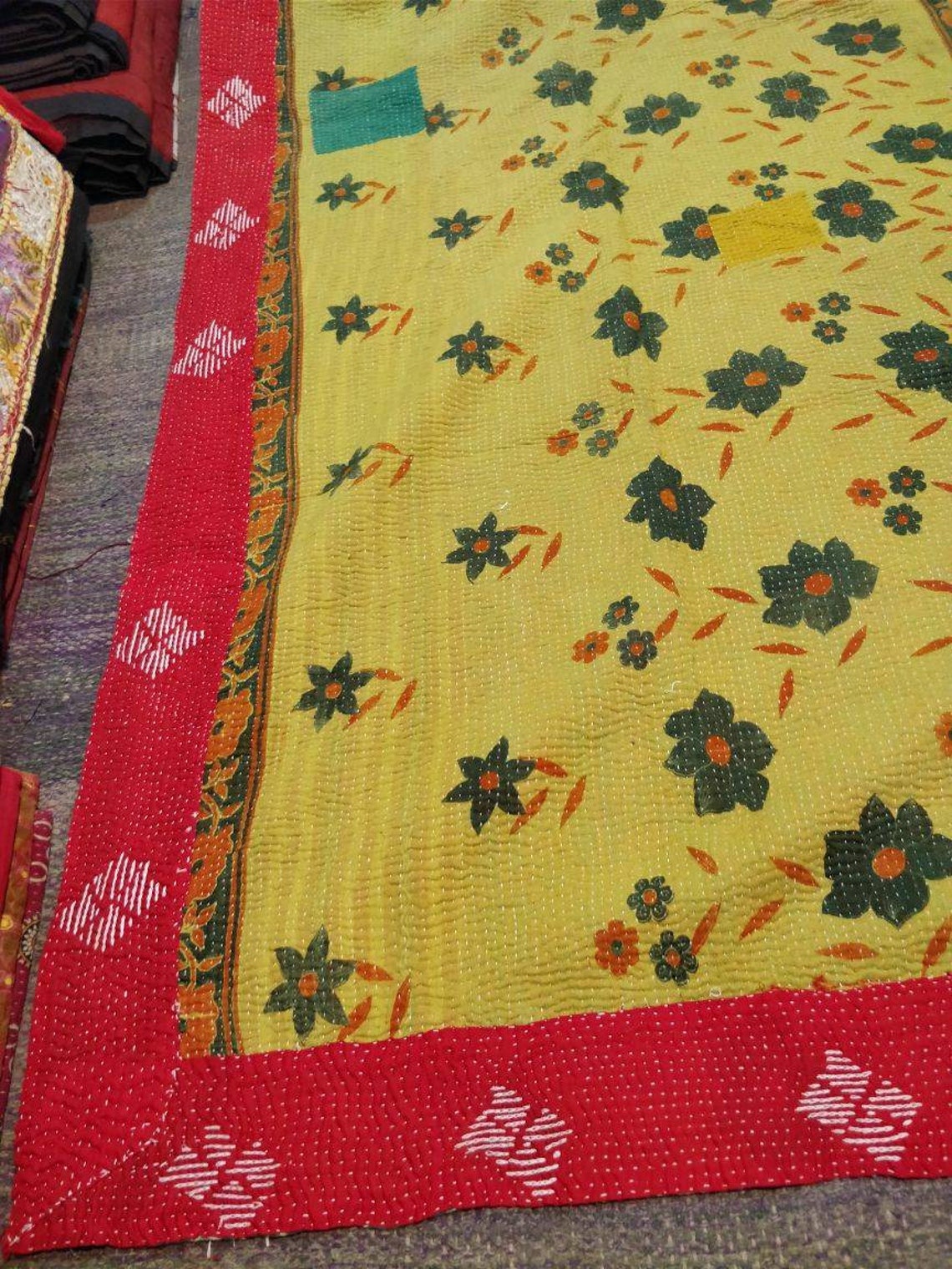 Kantha Quilt Best Quality Patchwork Twin Size Kantha Quilt Etsy