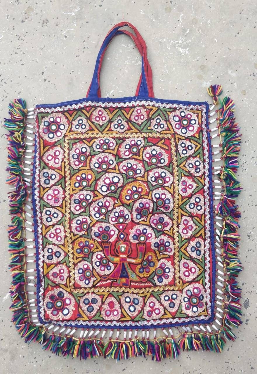 Stark bestickte Banjara Markttasche, Tribal Gypsy Boho Tasche, Kutchi Banjara Thela Tasche, Hobo Tasche, Ibiza Style Hippie BG-108