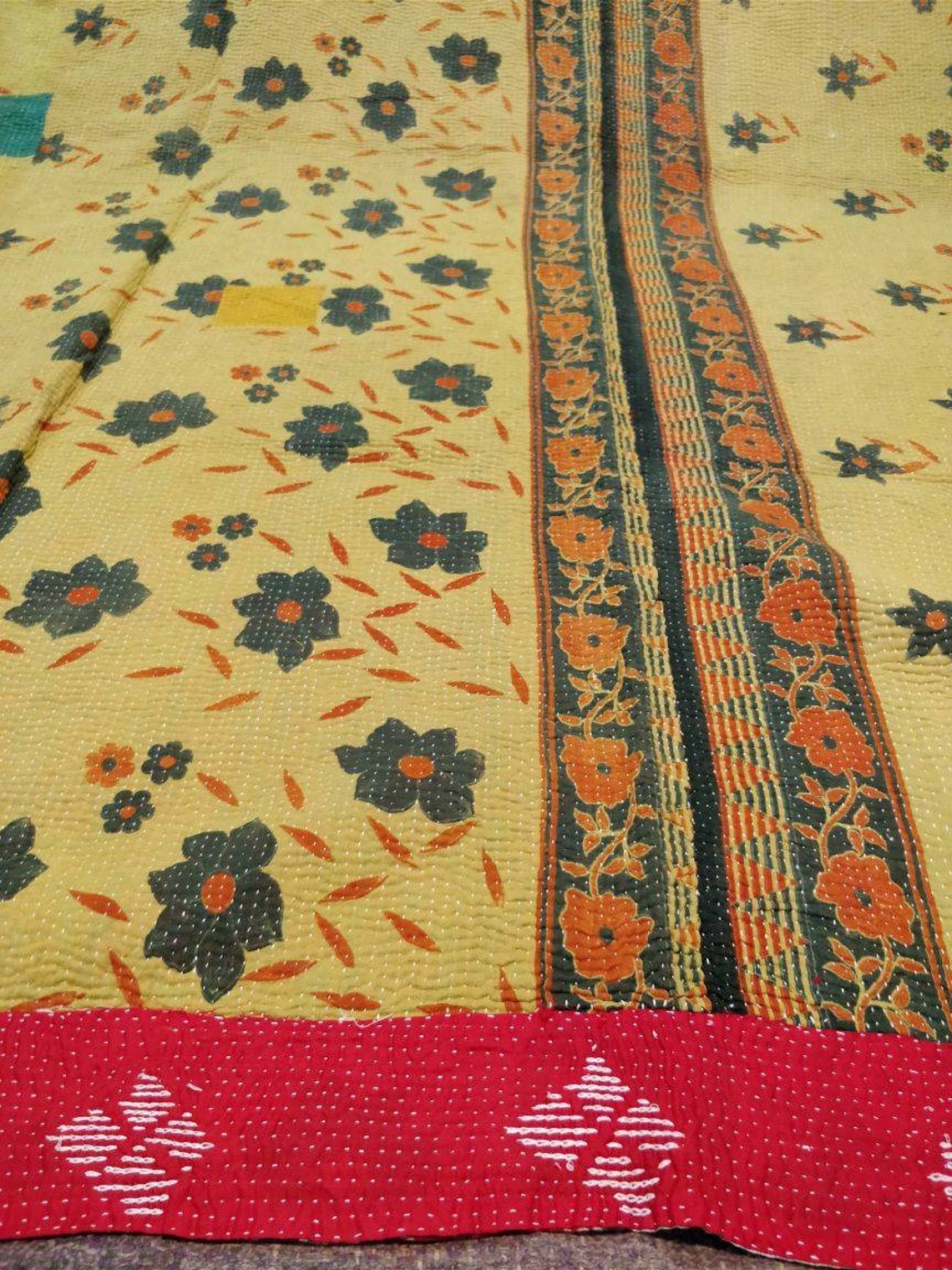 Kantha Quilt Best Quality Patchwork Twin Size Kantha Quilt Etsy