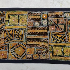 Abstract design zari patchwork wall hanging for smaller wall Bohemian Tapestry festive home decor WH- 302