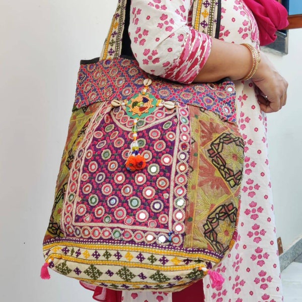 Banjara bag Boho Embroidery tote bag Bohemian Gypsy's bag BG-172