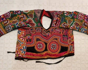 Rare Vintage Mochi Tribe's girl's Blouse, embroidery top, Boho girl's top, Gypsy Top, hippie Blouse, collector's embroidery, wall hanging