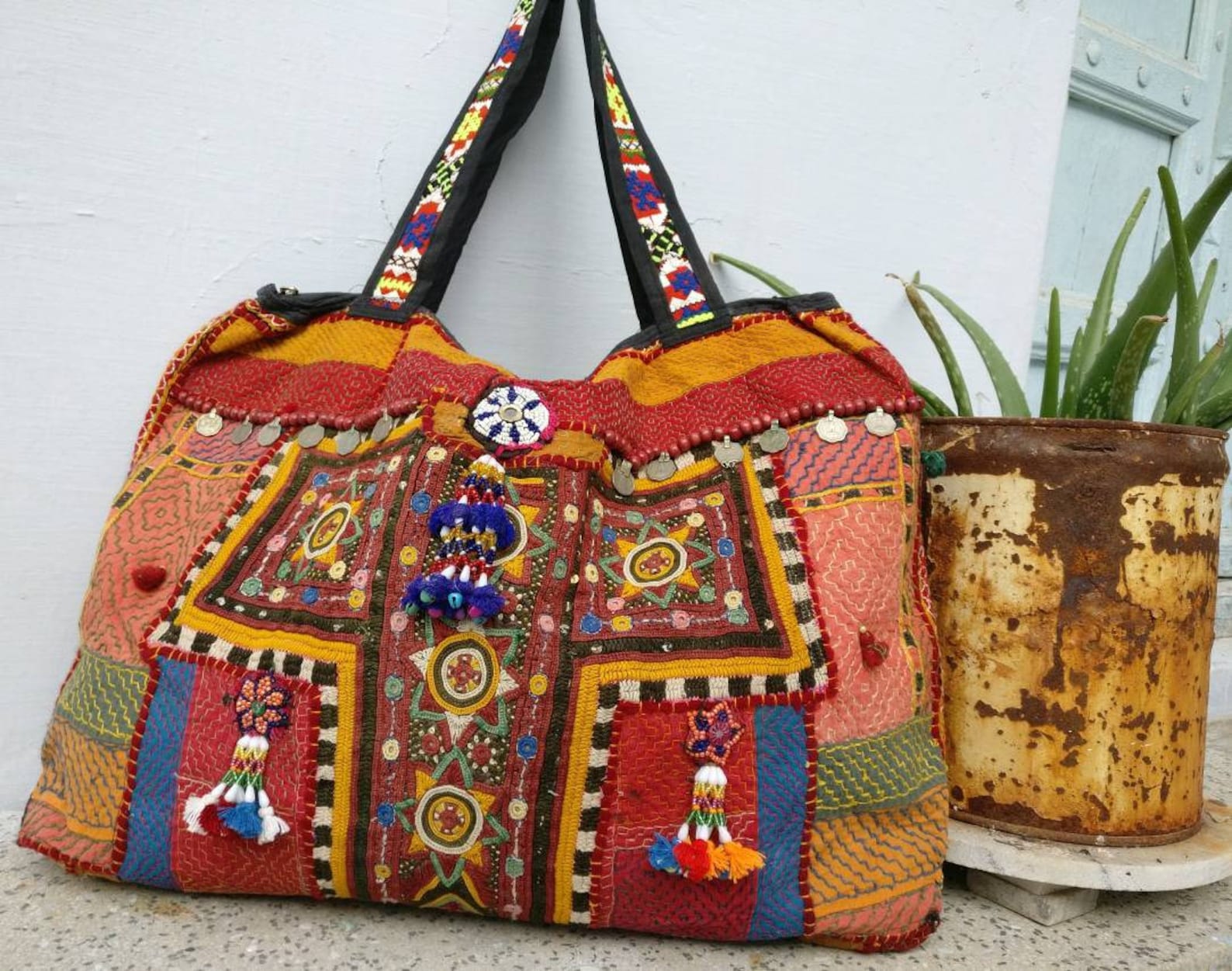 Vintage gypsy Banjara Bag Market bag hobo bag Ibiza beach | Etsy