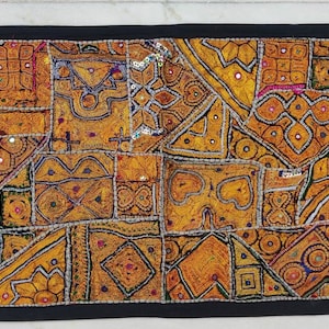 Ooak Banjara zari Embroidery bohemian Tapestry hippie tribal made wall hanging WH-20/40-125