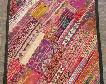 Vintage hand embroidered Tapestry from Afganistan, Bohemian Afgan Tapestry, Wall hanging, Patchwork Table spread