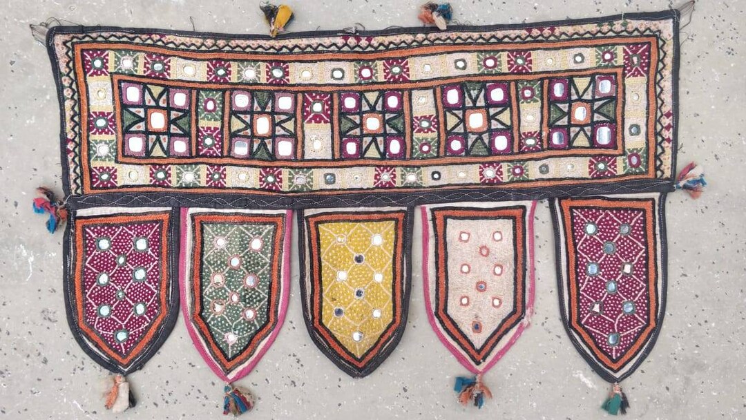Toran Decor: Vintage Rajput Banjara Toran Hanging, Door Topper, Door ...