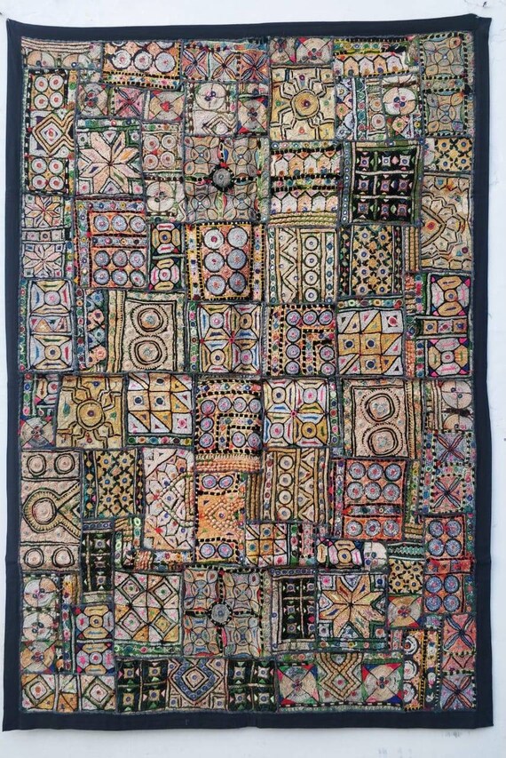 Vintage Ethnic Tribal Wall Hanging Boho Patchwork Tapestry - Antique Indian Tapestry Wall Hanging Vintage Ethnic Tribal Wall Hanging Boho Patchwork Tapestry - Antique Indian Tapestry Wall Hanging