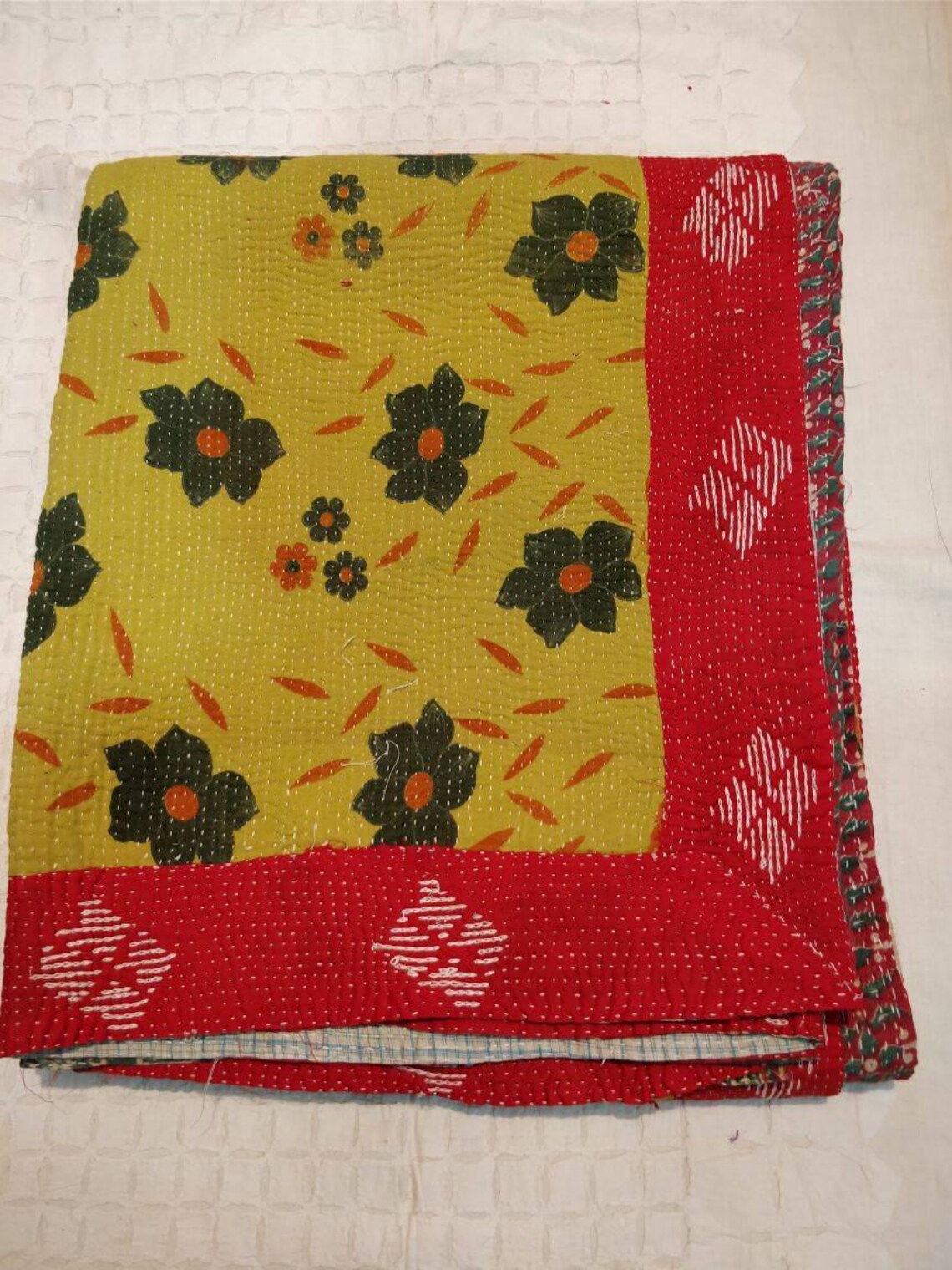 Kantha Quilt Best Quality Patchwork Twin Size Kantha Quilt Etsy