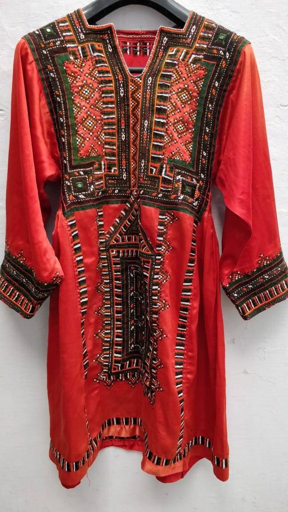 Beautiful red color vintage Balochi dress Boho Balochi Dress | Etsy