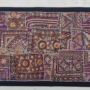 Beautiful bohemian banjara Embroidery Tapestry for small space/ wall/ home tribal patchwork Embroidery wall hanging from Rajasthan WH-301
