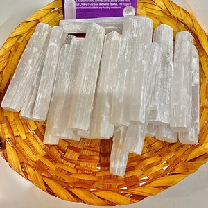 Selenite Wand, Natural Rough Wand, From Morocco, Healing Crystals, Metaphysical Tool, Crystal Wands, Healing tools, Selenite Crystal, Raw