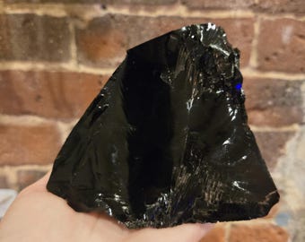 Large Black Obsidian Freeform Crystal | Protection Stone | Natural Black Obsidian Chunk | Energy Protection | Powerful Cleansing Gemstone