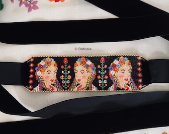 Stanislawa – Handmade Folk Beaded Choker, Belt or Cuff Bracelet – Unique Miyuki Jewelry by Babusia