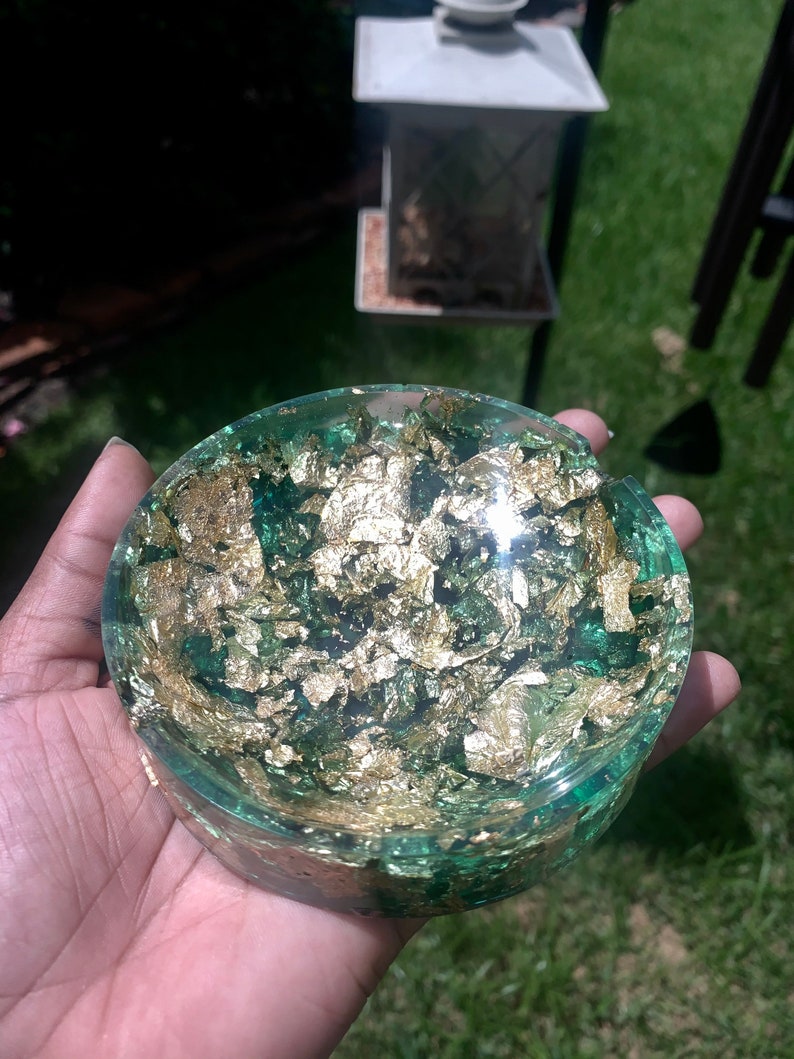 Golden Jade Ashtray Etsy