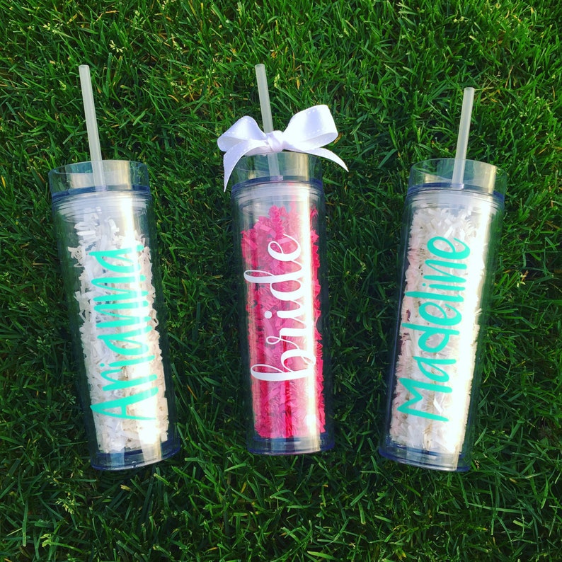 Personalized Skinny Tumbler Name Bridal Tumbler Wedding Etsy