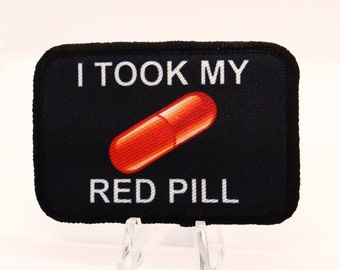 I Take My Red Pill Meme 2 x 3 inch verwijderbare moraalpatch met klittenband voor de hoed