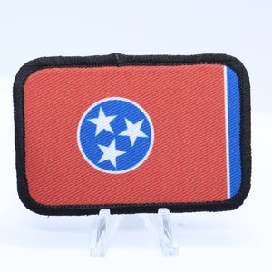 Tennessee State Flag removable patch 2&quot;x3&quot; morale patch with hook and loop backing