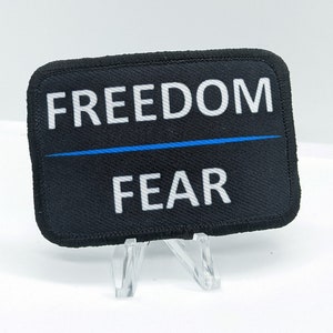 FREEDOM over FEAR  2&quot;x3&quot; removable morale patch with hook and loop backing