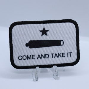 come take it Texas Gonzales flag removable patch 2&quot;x3&quot; morale patch with hook and loop backing
