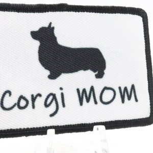 corgi mom 2"x3" morale patch with hook and loop backing