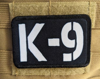 K-9 dog vest patch 2"x3" removable morale patch with hook and loop backing