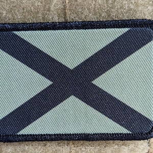 Subdued tan and brown Alabama state flag removable patch 2&quot;x3&quot; morale patch with hook and loop backing
