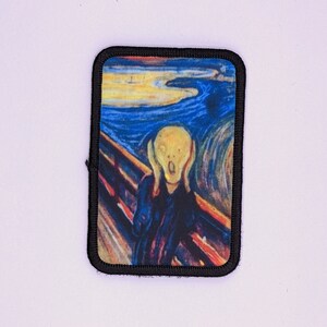 The scream 19th century art 2&quot;x3&quot; morale patch with hook and loop backing