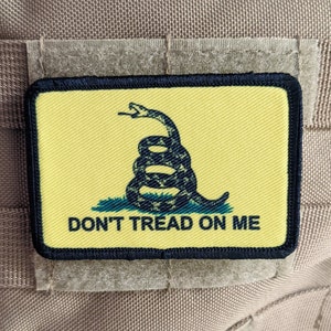 Gadsden flag don't tread on me 2"x3" morale patch with hook and loop backing