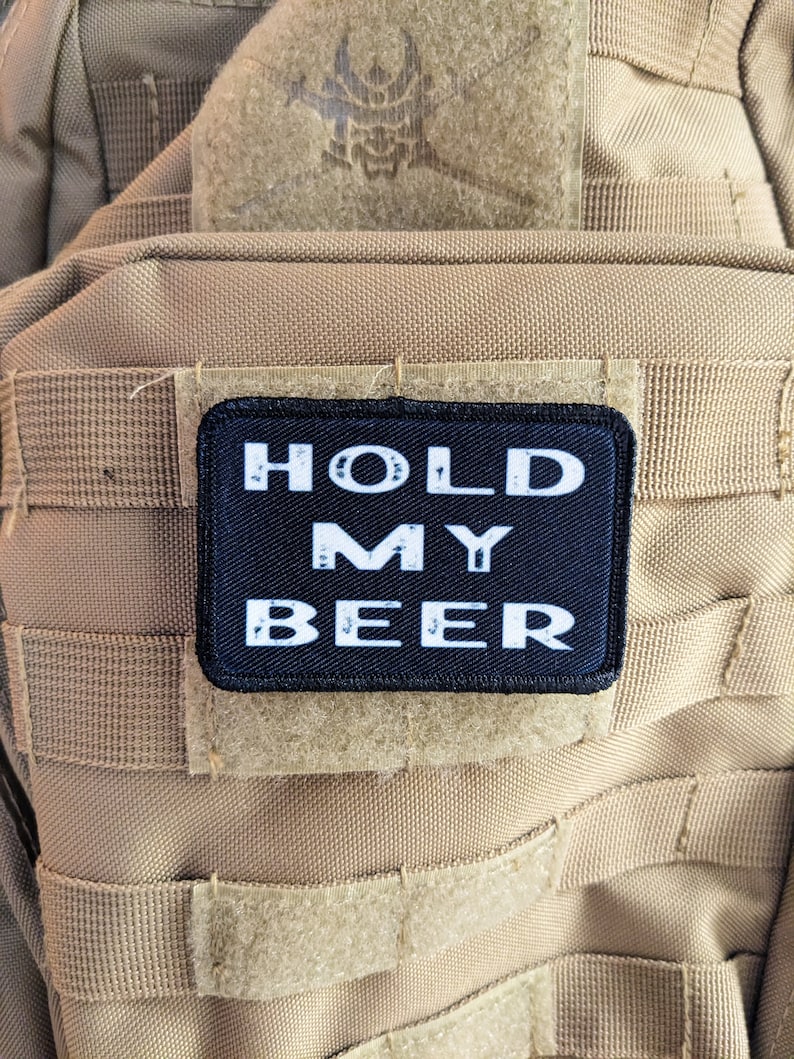 Hold My Beer Funny Meme 2"x3" Hook and Loop Morale Patch Military - Etsy
