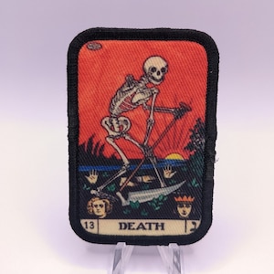 Death tarot card special forces military  2"x3" morale patch with hook and loop backing
