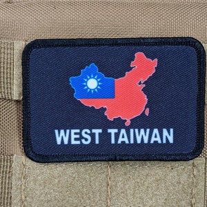 West Taiwan anti-ccp anti-communist support meme 2&quot;x3&quot; morale patch with hook and loop backing